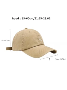 1pc Plain Color Baseball Cap With Letter Embroidered Baseball Cap, Soft Top, Unisex Curved Brim Dad Hat With Adjustable Strap, Embroidered Logo, Casual Sports Cap In Multiple Colors - Multicolor - View 2