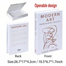 1 件奢华时尚开放式假书装饰磁性翻盖顶部 - 房间装饰圣诞装饰礼品客厅配件纸质储物盒，北欧咖啡桌书可存放控件、钥匙、杂物、珠宝和家庭办公室尺寸：26.7x17x4.2cm