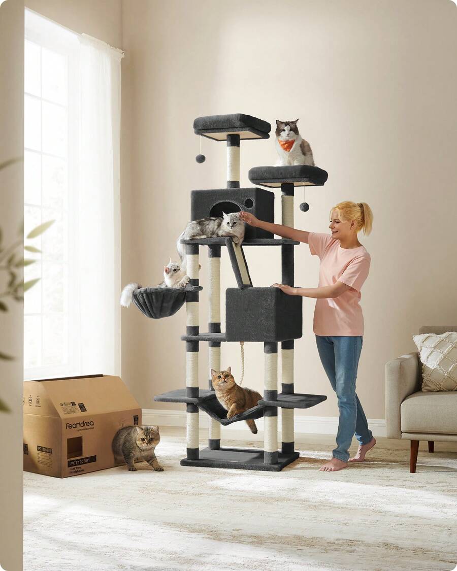 Feandrea Cat Trees & Condos - 黑色 - 查看 1