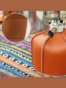 气瓶保护套，1 个露营气瓶皮套，PU 皮革套，复古灯油箱保护套，户外耐用油箱套袋 - 彩色 - 查看 2