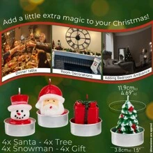 Deco Express Christmas Tealight Candle Set Multipack Of 12 6 Hours Burning Time Festive Xmas Decor Unscented - Multicolor - View 4