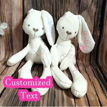 1 Peça Brinquedo de Pelúcia de Coelho Bordado Personalizado, Pode Bordar Texto, Nome, Aniversário, Logotipo, Presente Ideal para Dia dos Namorados, Aniversário, Cor de Bordado Personalizável, Textura Suave, Presente Surpresa, Coelho Elegante, Coelho Fofo, Presente para Pais, Namorada, Dia do Professor, Batizado, Festa, Halloween, Natal