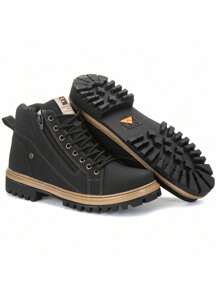Ferraroni Men's Urban Motorcycle Combat Boot - 黑色 - 查看 3