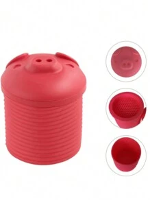 1pc Silicone Piggy Shaped Bacon Grease Strainer, Oil Collector, Kitchen Bacon Fat Storage Container