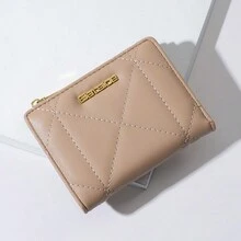 Korean Style Women's Wallet, Soft Rhombus Pattern Mini Purse, Coin Pouch, Card Holder, Perfect Gift For Women, Christmas Gift