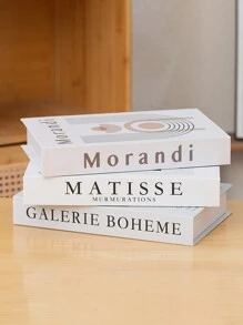 1pc/3pcs Fashionable Decorative Books, Modern Minimalist Folding Fake English Books, Craft Decorative Book Models, Suitable For Cafe, Hotel, Study Room, Nordic Style (Not Openable) Best Gifts Birthday Graduation