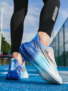 弹性透气运动鞋跑步鞋男士休闲运动鞋 - 藍色 - 查看 5