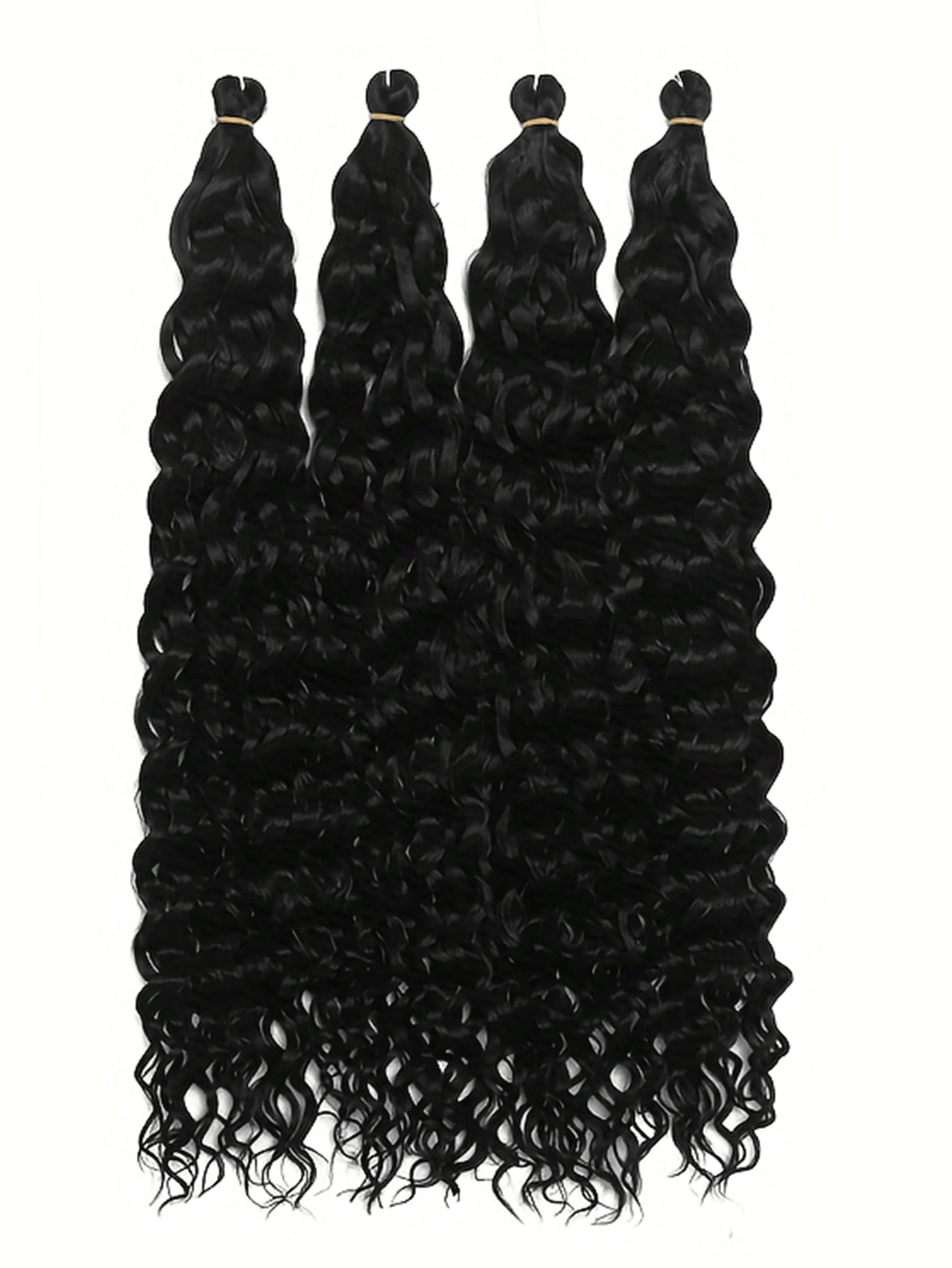 Tóc bện sóng biển mềm màu đen 20/22/30 inch, tóc nối xoắn xoắn màu đen, tóc bện xoăn, 4 gói, tóc bện sóng nước dài gợn sóng cho phụ nữ, tóc bện móc tổng hợp, sử dụng trong lễ hội âm nhạc Carnival, lễ hội Giáng sinh, năm mới