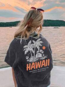 Tween Girl Dark Gray Round Neck Casual Print Short Sleeve T-Shirt, Summer Top - Dark Grey - View 6