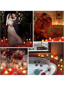 50 Velas Decorativas / Electrónicas Led Simuladas En Forma - Amarillo - Ver 4