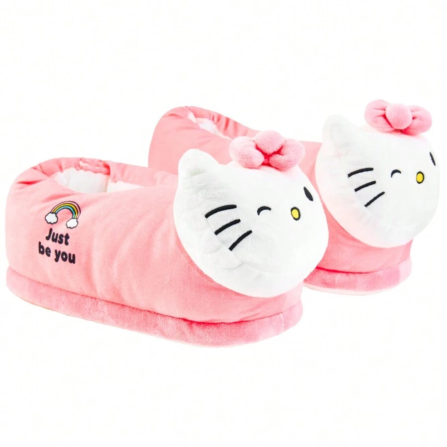 Hello Kitty 3D Slippers Cosy Indoor House Shoes Non Slip Loungewear Gift - Pink - View 1