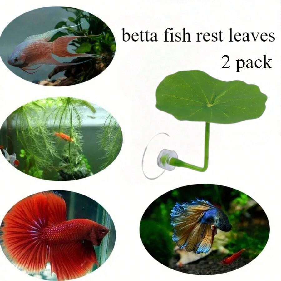 2pcs PE Material Lotus Leaves, Betta Fish Rest Leaves, Betta Fish Spawning Leaves, Aquarium Landscaping