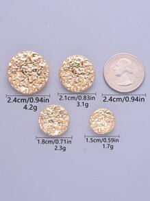 Set de 6/12 botones metálicos redondos con textura de piedra convexa, botones decorativos versátiles para abrigos, suéteres, chaquetas informales, zapatos, sombreros, manualidades DIY