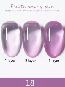 2026春夏新款流行果冻冰透明裸色凝胶指甲油套装，适合美甲沙龙和DIY，情人节女士礼物 - 彩色 - 查看 17