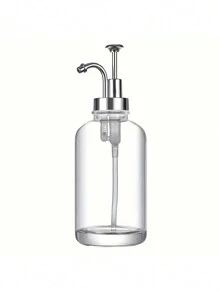 1pc Coffee Syrup Dispenser, Syrup Bottle With Pump, Oil Dispenser, Glass Syrup Bottle With Pump