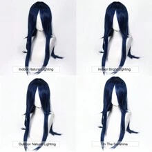 FULCRUM 24 Inch Pink Blue Green Black Anime Costume Long Straight Cosplay Wig Heat Resistant Synthetic Fibers Wig For Party Halloween Christmas