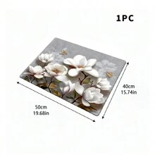 1pc Washing Machine Cover Mat, 3D Floral Print Pattern, Kitchen Countertop Mat, Washer/Dryer Top Protective Cover, Multi-Purpose Kitchen Counter Cover, Modern Washer And Kitchen Appliance Top Protector, Clothes Drying Mat, Water-Resistant Countertop Mat, Home Goods
