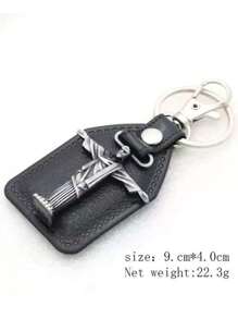 1 Peça Pingente De Carro Com Cruz De Nossa Senhora De Metal Vintage Personalizado & Pu Material Com Anel De Gancho Para Chaves