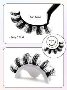 10 Pairs False Eyelashes D Curl Volume Lashes Wispy Natural Faux Mink Eyelashes Dramatic Soft Lash Cross Wispy Reusable Fluffy Strip Lashes Valentine's Day Gift For Women Mom Wife Sister Teen Girl Friend