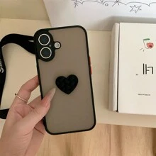 1pc Heart-Shaped Lanyard Protective Phone Case With Shockproof Bumper Compatible With Samsung Galaxy S23, S22, S21, S24 Series, Matte Finish