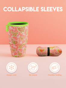 Meoky 3 Pack Reusable Sleeves untuk Es Kopi & Gelas Soda, Insulated Neoprene Sleeves untuk Minuman Dingin & Panas - Jeruk - View 4