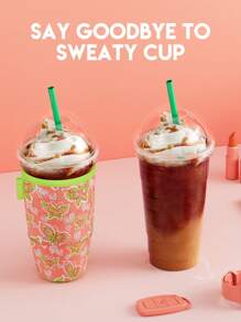 Meoky 3 Pack Reusable Sleeves untuk Es Kopi & Gelas Soda, Insulated Neoprene Sleeves untuk Minuman Dingin & Panas - Jeruk - View 2