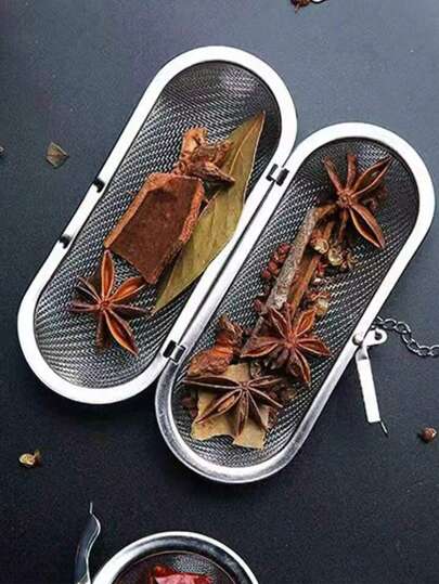 Reusable Stainless Steel Spice & Hot Pot Seasoning Filter, Kitchen Supplies, Holiday, Beach, Party, Travel, Food, Cooking, Camping