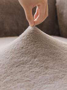 1 pieza Funda ajustada acolchada de felpa corta contemporánea con cierre elástico, diseño de cojín en T - Protector de sofá lavable a máquina de poliéster para sillón, sofá de 2 plazas, sofá de 3 plazas, sofá de 4 plazas, sofá seccional - Gris Claro - Ver 3