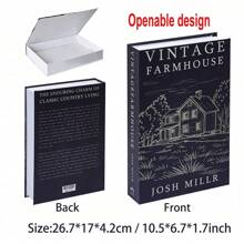 1 件奢华时尚开放式假书装饰磁性翻盖顶部 - 房间装饰圣诞装饰礼品客厅配件纸质储物盒，北欧咖啡桌书可存放控件、钥匙、杂物、珠宝和家庭办公室尺寸：26.7x17x4.2cm