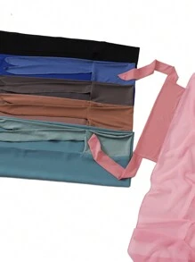 1 Stück Frauen Abaya Accessoires einfarbiger praktischer Schleife-Fixierung rutschfester Chiffon Hidschāb Kopftuch