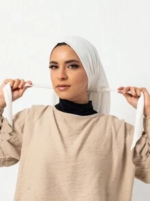 1 Stück Frauen Abaya Accessoires einfarbiger praktischer Schleife-Fixierung rutschfester Chiffon Hidschāb Kopftuch