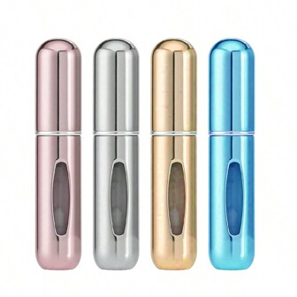 4 st. 5ML Bärbar Påfyllningsbar Parfym Atomizer Sprayflaska Doft Pump Med Resa Fodral