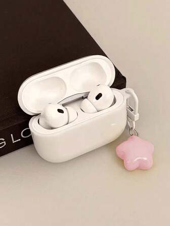 1pc Jelly White + Star Earphone Case Protective Cover Compatible With IPhone, 1/2, New 3/Pro/Pro2, Boyfriend/Girlfriend Gift