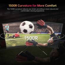 KTC Curved Gaming Monitor 27 Inch, 170Hz, QHD 2K 1440p 2560 X 1440, 1ms, HDR10, Freesync & G-Sync, VA 1500R Frameless Monitors, 120% SRGB, Blue Light Reduction PC Display, DP, H27S17 - 黑色 - 查看 8