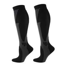 Women Mens Sports Knee High Socks Football Stockings Running Warming Fitness Breathable Knee High Long Socks Basketball Rugby Cricket Soccer Hockey Moisture Wicking Athletic - Black - View 4