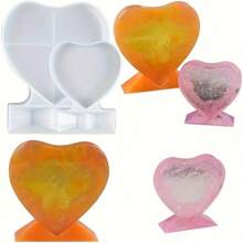 1 个心形相框硅胶模具，2 种不同尺寸，矩形和心形环氧树脂相框模具，家居装饰工艺品，结婚纪念日，情人节，母亲节礼物 - 1PC相框矽膠模具 - 查看 9