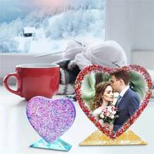 1 个心形相框硅胶模具，2 种不同尺寸，矩形和心形环氧树脂相框模具，家居装饰工艺品，结婚纪念日，情人节，母亲节礼物 - 1PC相框矽膠模具 - 查看 6