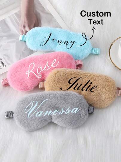 Customized Plush Eye Mask, Personalized Bridesmaids Eye Mask, Bachelorette Party Eye Mask, Light-Blocking Sleep Eye Mask, Multi-Functional, Ornamental, Letter, Exquisite, Stylish, Vintage, Unique, Customized, Personalized, Custom, Ideal Gifts For Her, Girlfriend, Her, Grandparents, For Anniversaries, For Weddings, Looks Of Party, Beauty & Health, Customized Eye Patches Christmas Beauty Accessories