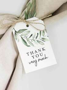 50pcs/Set Paper Gift Tag, Modern Slogan Graphic Gift Wrapping Tag With Rope For Gift Valentine Day