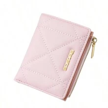 Korean Style Women's Wallet, Soft Rhombus Pattern Mini Purse, Coin Pouch, Card Holder, Perfect Gift For Women, Christmas Gift