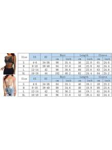 Women's Summer Sheer Mesh Tops Long Sleeve Round Neck Rhinestone Slim Fit Crop Tops - Pink - View 3