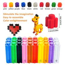 Variable Block Diamond Building Blocks Set - Colored Plastic Building Toys, Tandem Diamond Building Blocks Toys, Assembly Models, Fun Variable Block Diamond Insert Blocks - Multicolor - View 5