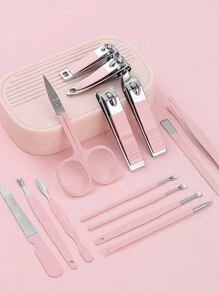 14 Stücke Rosa, Blau, Grün Nagelpflege Set, Familie Heim Maniküre Werkzeuge Nagelschere Set, Nagelschneiderset