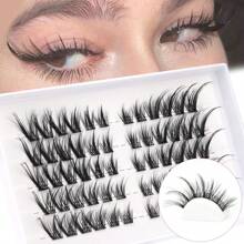 60pcs/110pcs D-Curl Cat Eye Lash Clusters Eyelash Extension, Fine Single Root Left/Right Eyelashes, Manga/Anime Fox Eyes, DIY Eyelash Extension, Natural Look Long False Eyelashes, 8-20mm Lash Clusters, Eyelash Clusters, Individual Eyelashes, Lashes, Fake Lashes - D - View 7