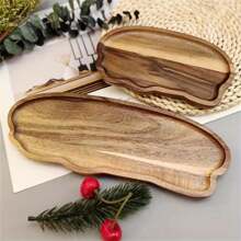 1pc Sandalwood Tray, Wooden Plate, Wooden Tray, Snack Tray, Food Tray, Tea Set Tray, Household Tray, Dessert Tray, Restaurant Tray, Kitchen Tray, Breakfast&Dinner Tray, Fruit Tray, Dinner Tray Christmas Gift