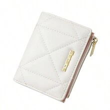 Korean Style Women's Wallet, Soft Rhombus Pattern Mini Purse, Coin Pouch, Card Holder, Perfect Gift For Women, Christmas Gift