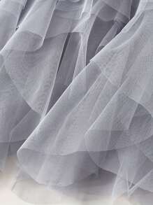Women  Plus Size Tulle Tutu Skirt Solid Color Elastic Layered Mesh Fairy A-Line Skirt For Beach Party Streetwear - 灰色 - 查看 6