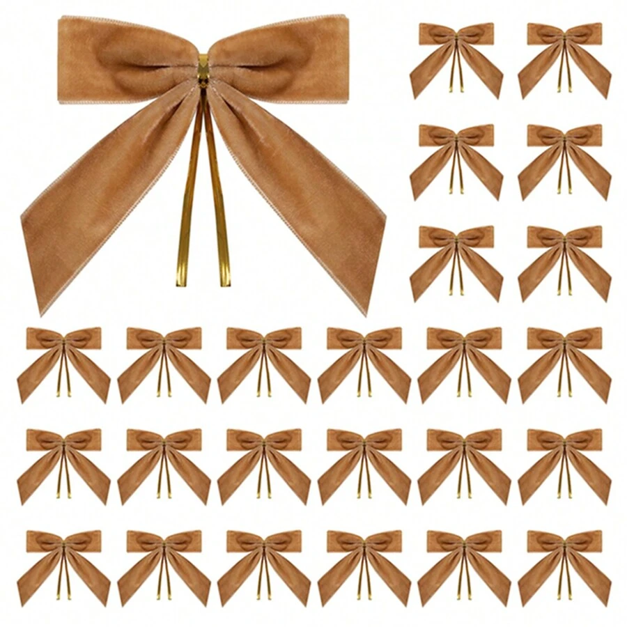 Elevate Your Christmas Spirit 24 Pcs Set Of Decorative Velvet Bow For Artistic Wreaths  Festive Holiday Decorations Ornament - Must-Have For The Season