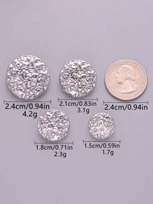 Set de 6/12 botones metálicos redondos con textura de piedra convexa, botones decorativos versátiles para abrigos, suéteres, chaquetas informales, zapatos, sombreros, manualidades DIY