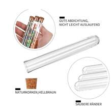 10/25 PCS 20x150mm ,16x150mm,16x100mm,Plastic Test Tubes With Cork Stoppers Clear Bath Salt Tubes Gumball Candy Tubes Container Vials For Scientific Experiments Party Favors Decorate Candy Storage - Multicolor - View 12